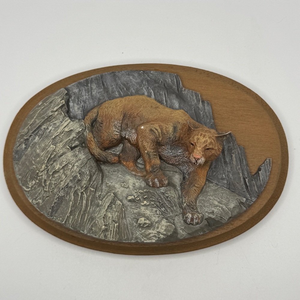 Vintage 1987 Avon‎ American Wildlife Collection Wall Decoration Cougar Wood